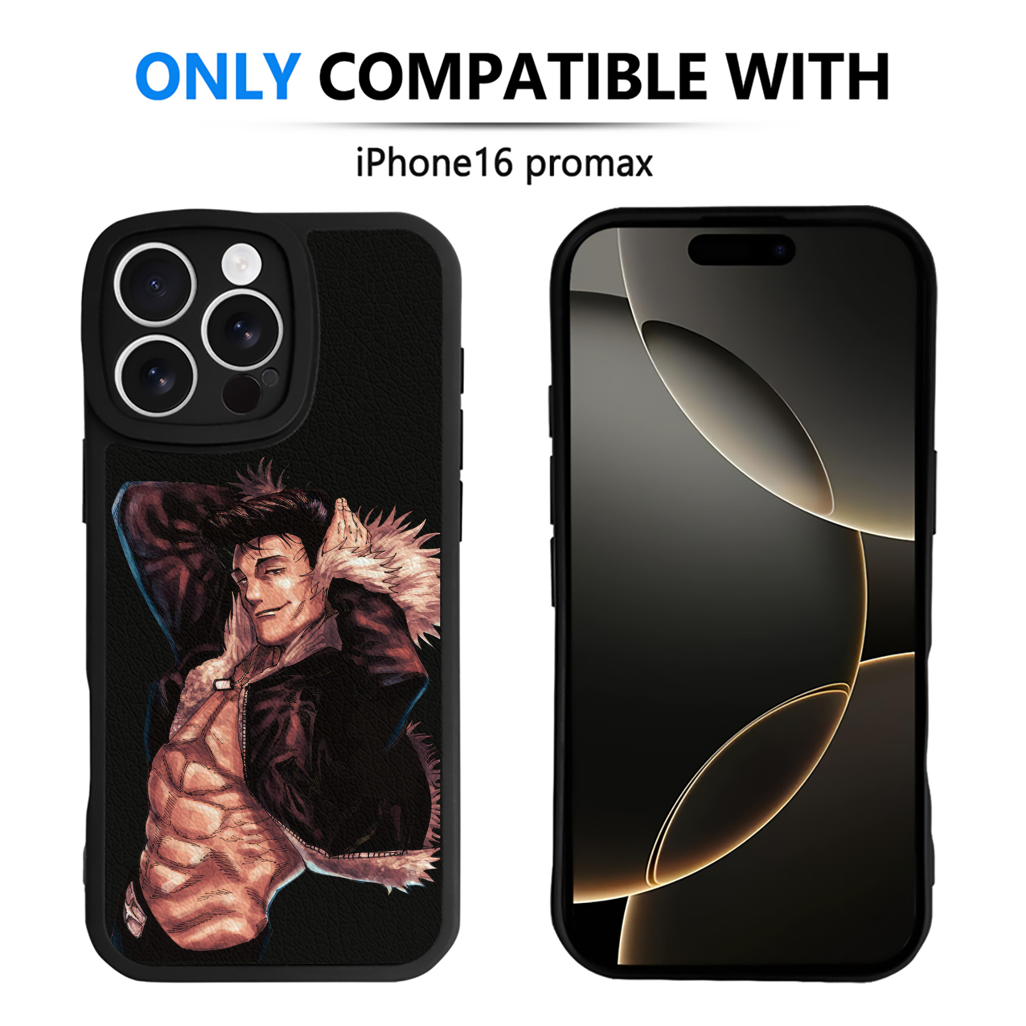 （画像用） 呪術廻戦 Jujutsu Kaisen 【iPhone 16シリーズ対応】シリコンスマホケース（レザー調） 材質：シリコン